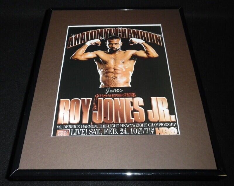 Roy Jones Jr vs Derrick Harmon 2001 Framed 11x14 ORIGINAL Advertisement