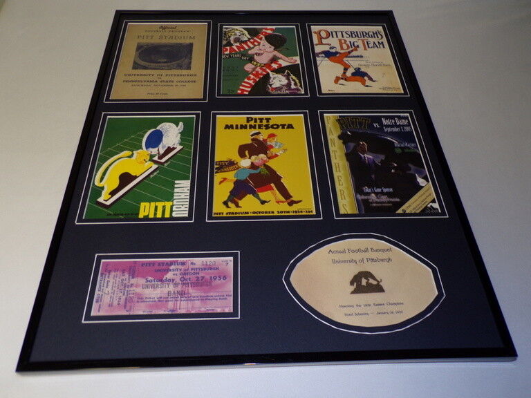 Pitt Panthers Football 16x20 Framed Memorabilia Display Tickets Programs