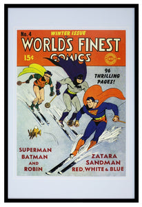 Worlds Finest Comics 4 Superman Batman Framed 12x18 Official Repro Cover Display