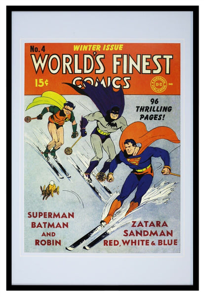 Worlds Finest Comics 4 Superman Batman Framed 12x18 Official Repro Cover Display