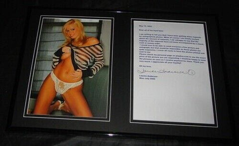 Lauren Anderson Signed Framed 2003 Letter & Photo Display 12x18