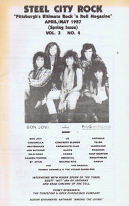 ORIGINAL Vintage April 1987 Steel City Rock Magazine Bon Jovi U2 Whitesnake RARE