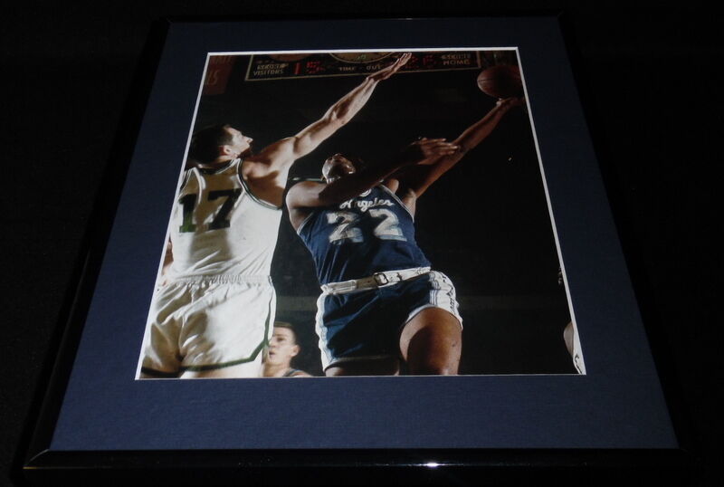 Elgin Baylor Framed 11x14 Photo Display Lakers vs Celtics