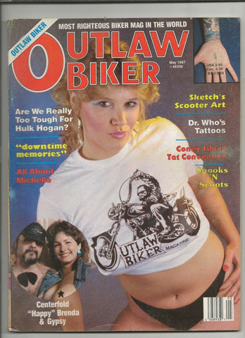 ORIGINAL Vintage May 1987 Outlaw Biker Motorcycle Magazine  