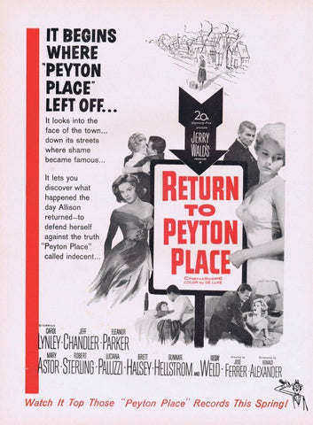 1961 Return to Peyton Place ORIGINAL Vintage 9x12 Industry Ad Carol Lynley