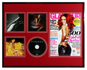 Rihanna Signed Framed 16x20 Good Girl Gone Bad CD & Glamour Display JSA 