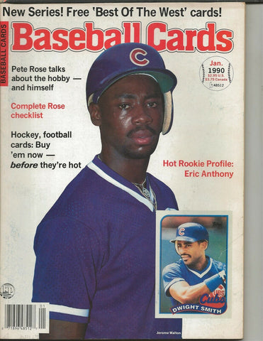 ORIGINAL Vintage Jan 1990 Baseball Cards Magazine w/ Cards Jerome Walton