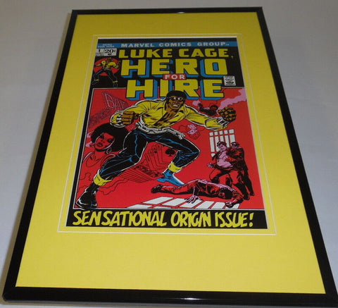 Luke Cage Hero for Hire Framed 11x17 Cover Display Official Repro Marvel