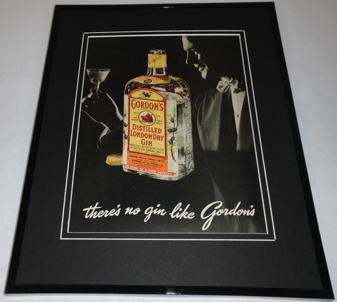 1951 Gordon's Gin 11x14 Framed ORIGINAL Vintage Advertisement 