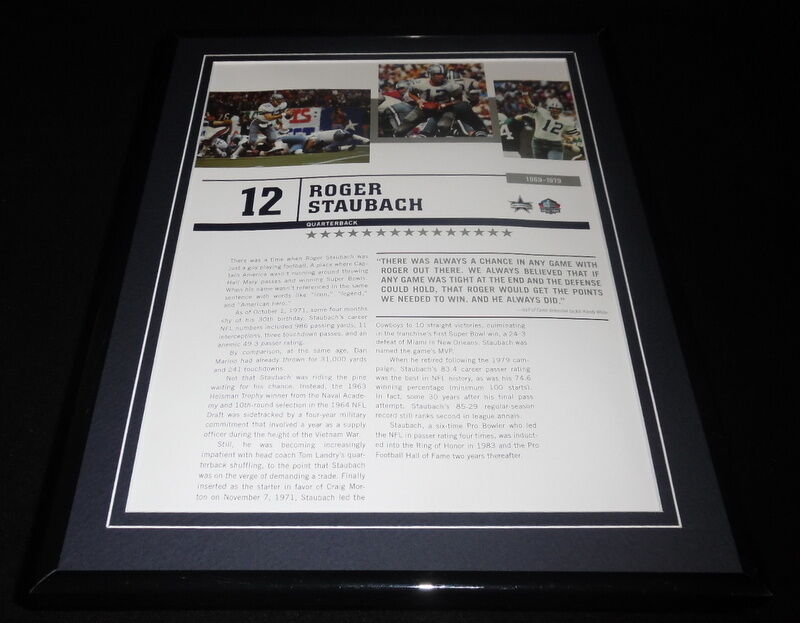 Roger Staubach Framed 11x14 Photo Display Dallas Cowboys