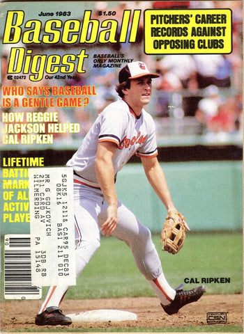 VINTAGE June 1983 Baseball Digest Magazine Cal Ripken Orioles