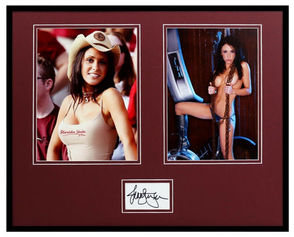 Jenn Sterger Signed Framed 16x20 Photo Display Florida State FSU Cowgirl