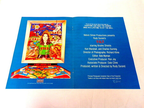 ORIGINAL Vintage 1978 Tilt Pinball Movie 12x18 Industry Ad Poster B Shields