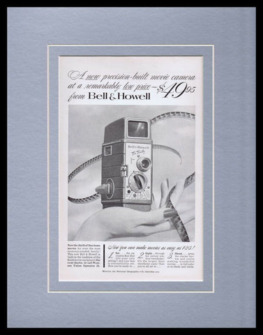 1953 Bell & Howell Movie Camera Framed 11x14 ORIGINAL Vintage Advertisement 