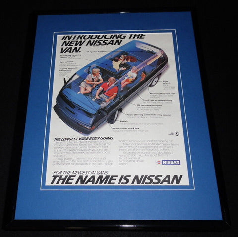 1987 Nissan Van 11x14 Framed ORIGINAL Vintage Advertisement 