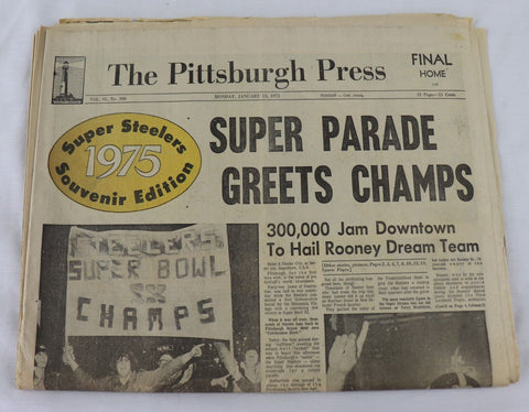 Jan 15 1975 Pittsburgh Press Newspaper Steelers Super Bowl IX