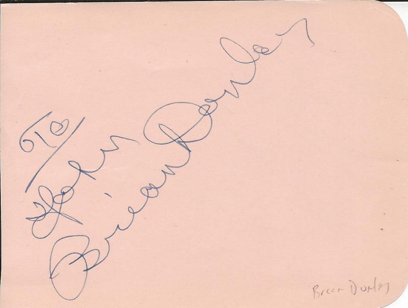 Colette Brosset Robert Dhery & Brian Donlevy Triple Signed Album Page