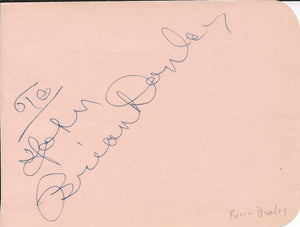 Colette Brosset Robert Dhery & Brian Donlevy Triple Signed Album Page