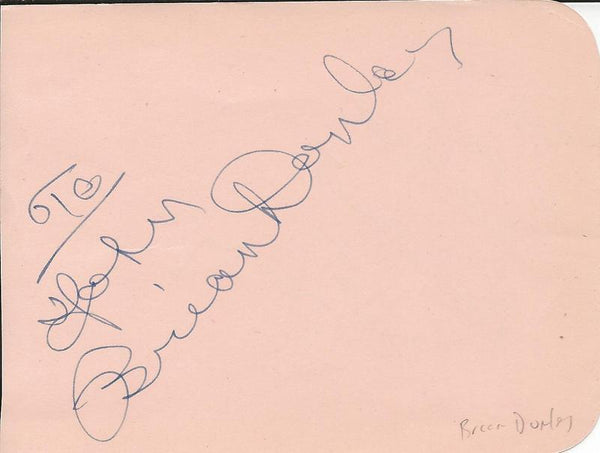 Colette Brosset Robert Dhery & Brian Donlevy Triple Signed Album Page