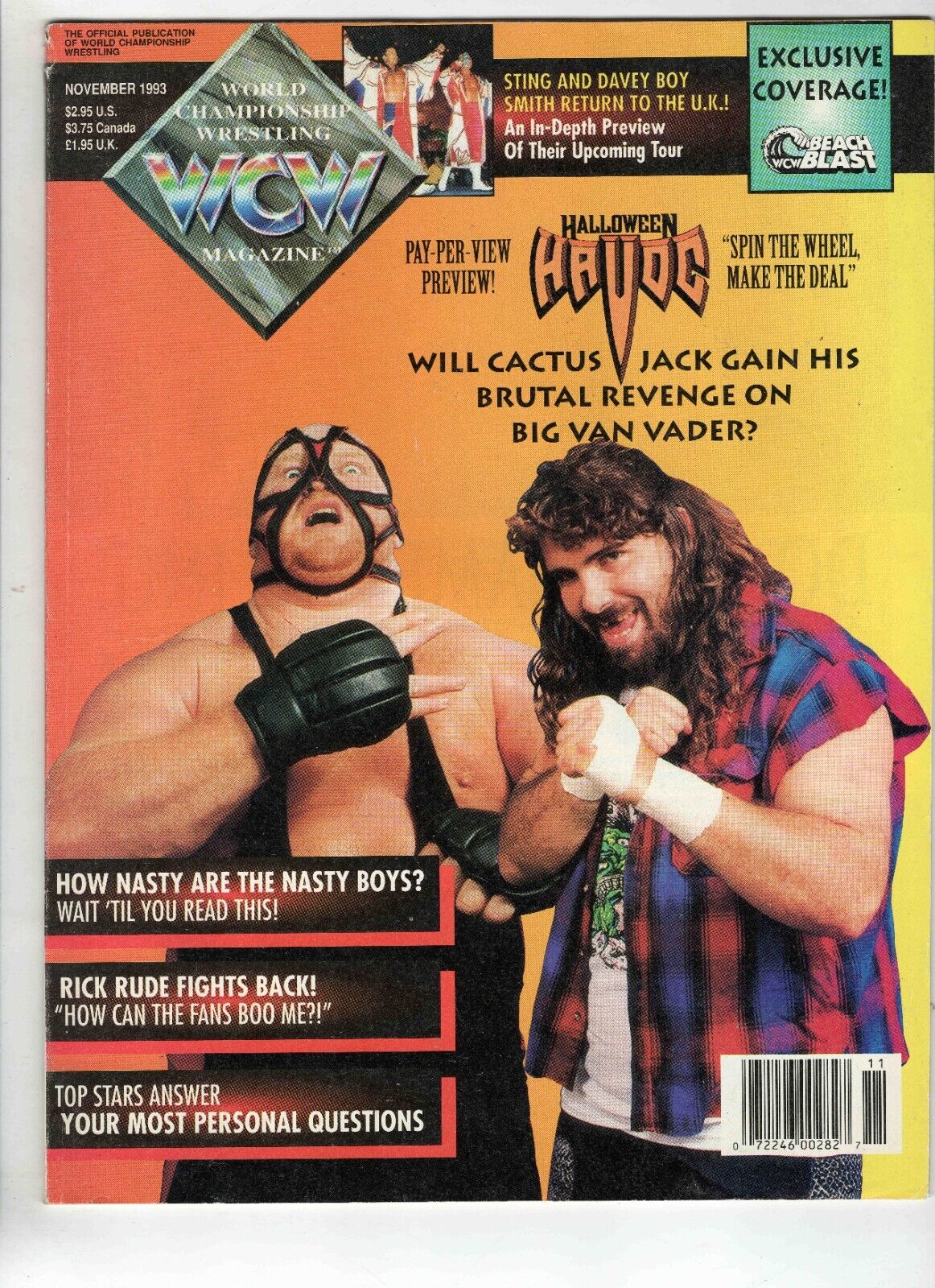 Nov 1993 WCW Magazine Vader Cactus Jack