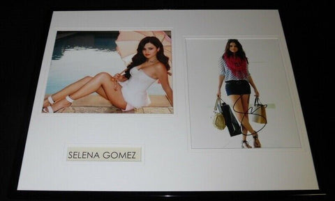 Selena Gomez Signed Framed 16x20 Heels Poolside Shopping Photo Set