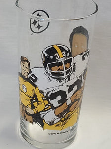 VINTAGE 1990 McDonald's Franco Harris Mean Joe Greene Glass Steelers