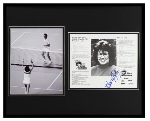 Billie Jean King Signed Framed 16x20 Photo Display Battle of the Sexes vs Riggs