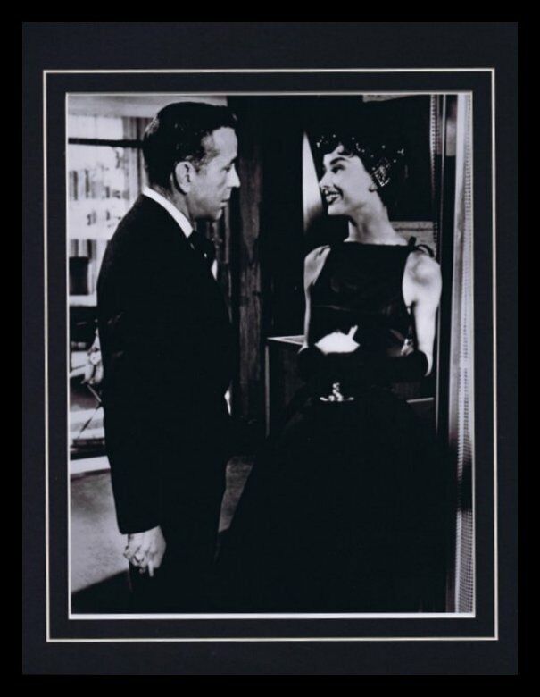 Sabrina Audrey Hepburn & Humphrey Bogart Framed 11x14 Photo Display