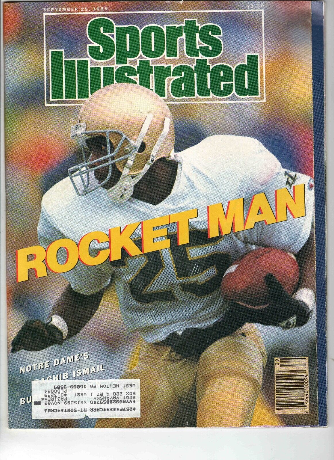 Sep 25 1989 Sports Illustrated Magazine Raghib Rocket Ismail Notre Dame