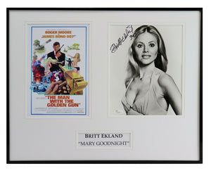 Britt Ekland Signed Framed 16x20 Photo Set JSA James Bond Man With Golden Gun