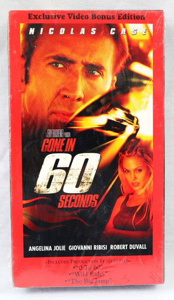 Gone in 60 Seconds VINTAGE SEALED VHS Cassette Angelina Jolie Nicolas Cage