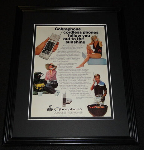 1983 Cobra Cordless Telephones 11x14 Framed ORIGINAL Vintage Advertisement