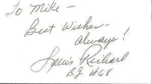 Louis Richard Signed Business Card NFL Back Judge B