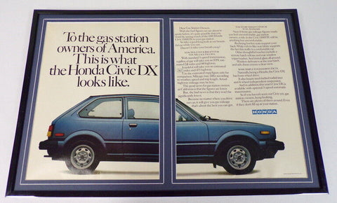 1981 Honda Civic DX 12x18 Framed ORIGINAL Vintage Advertisin​g Display