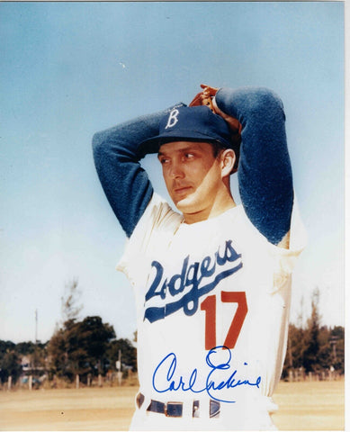 Carl Erskine Signed 8x10 Photo Dodgers