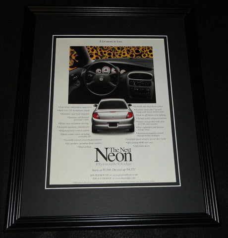 1999 Plymouth Dodge Neon Framed 11x14 ORIGINAL Vintage Advertisement