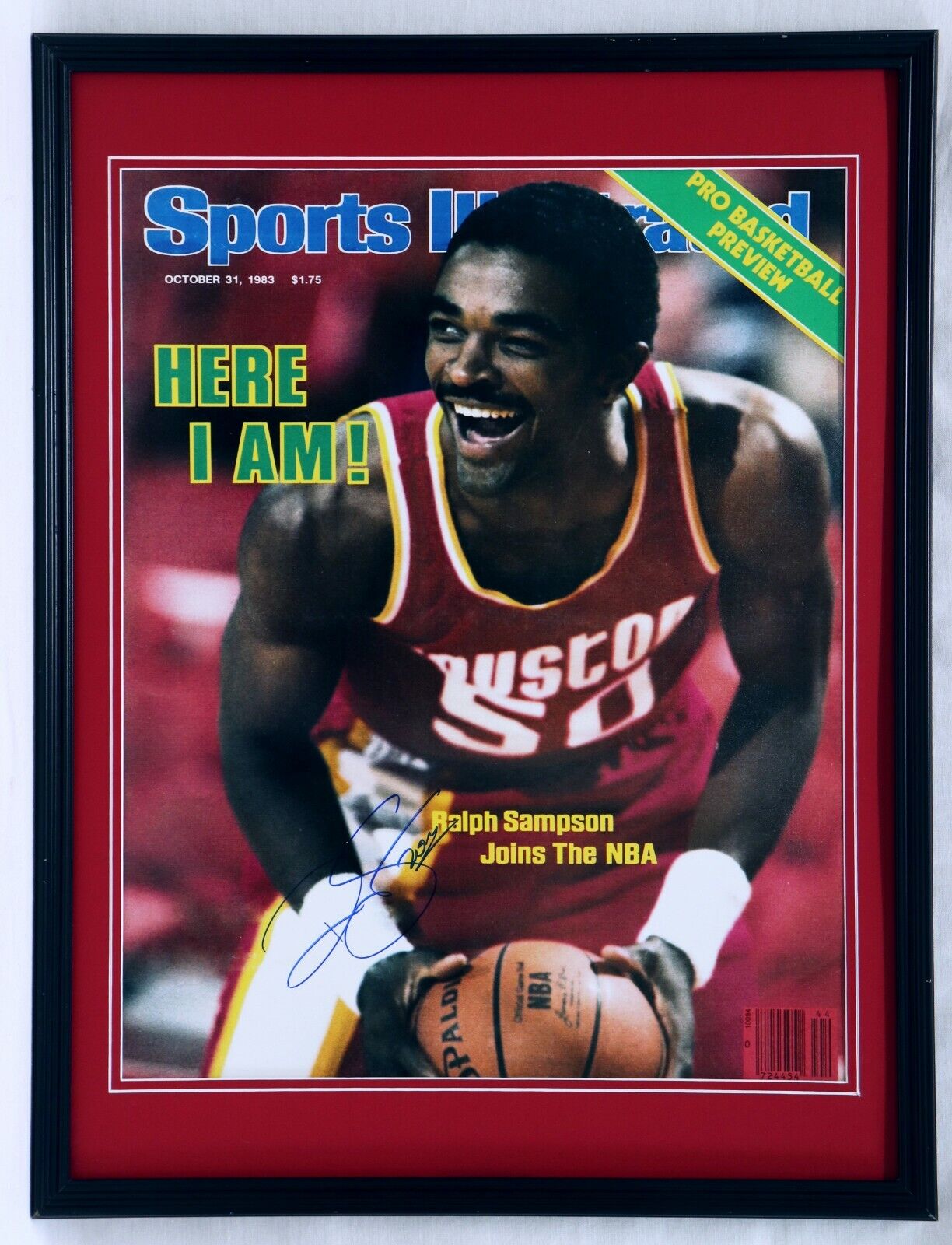 Ralph Sampson Signed Framed 18x24 Poster Display JSA Virginia UVA 1980