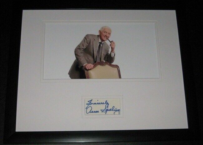 Aaron Spelling Signed Framed 11x14 Photo Display Love Boat Dynasty Charmed