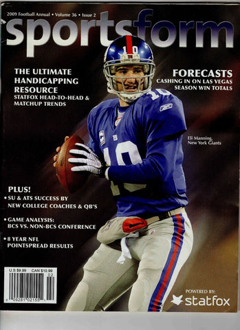 VINTAGE 2009 Sportsform Magazine Eli Manning Giants