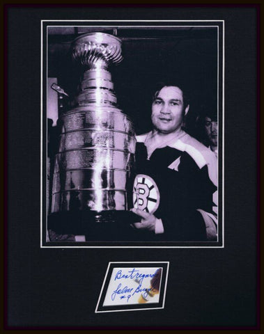 John Johnny Bucyk Signed Framed 11x14 Photo Display Bruins Stanley Cup