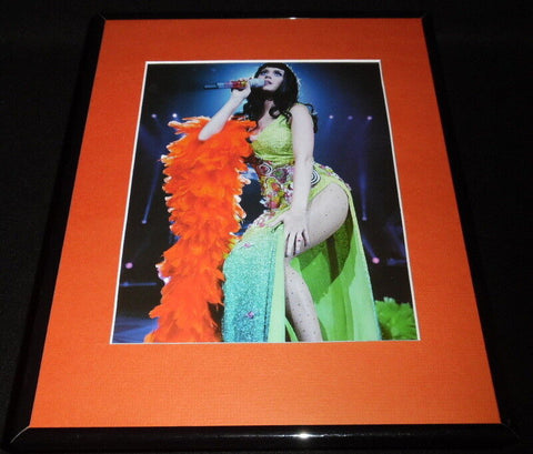 Katy Perry in concert orange boa Framed 11x14 Photo Display