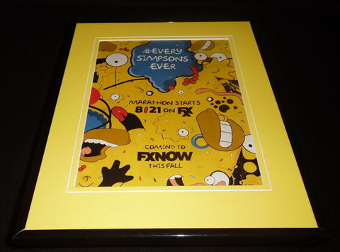 2014 FX Every Simpsons Ever Marathon 11x14 Framed ORIGINAL Vintage Advertisement