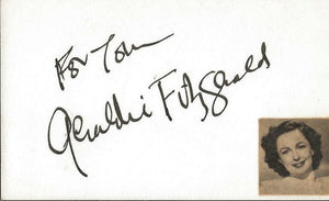 Geraldine Fitzgerald Signed Vintage 3x5 Index Card JSA 