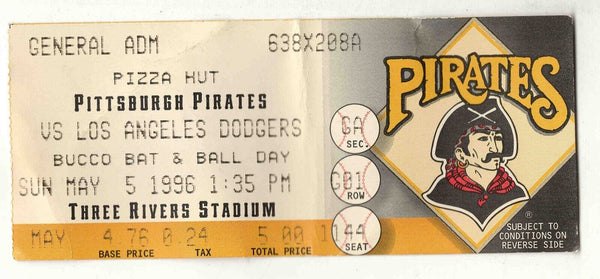 May 5 1995 LA Dodgers @ Pittsburgh Pirates Ticket Mike Piazza