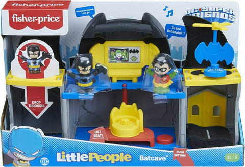 NEW SEALED Fisher Price Little People DC Batman Robin Batcave Set w/ 2 Figures