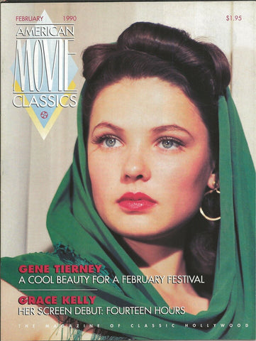 ORIGINAL Vintage Feb 1990 AMC Magazine Gene Tierney Jean Harlow 