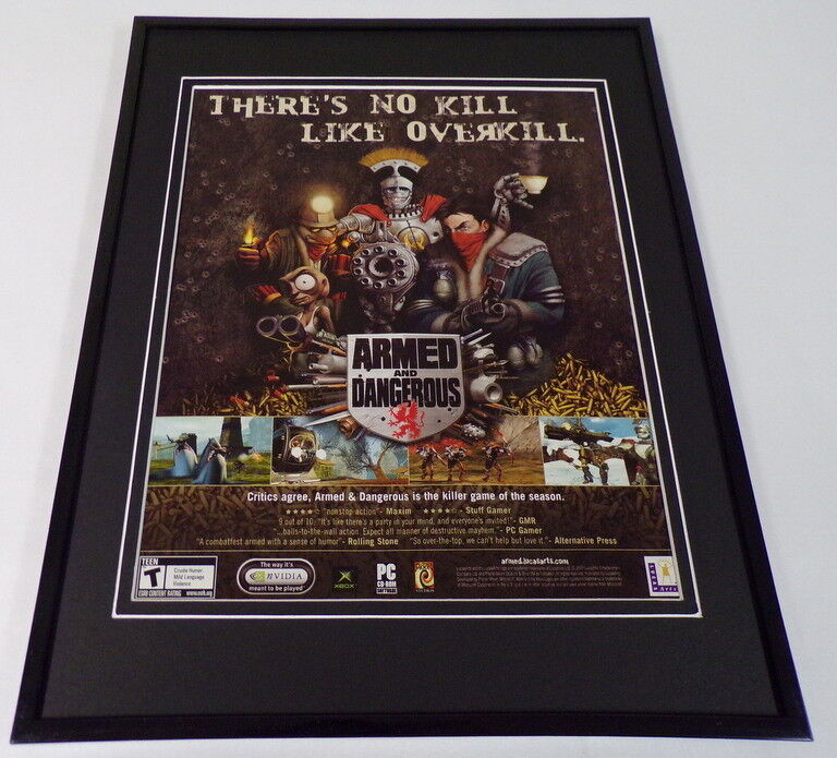 Armed and Dangerous 2003 XBox PS2 Framed 11x14 ORIGINAL Advertisement