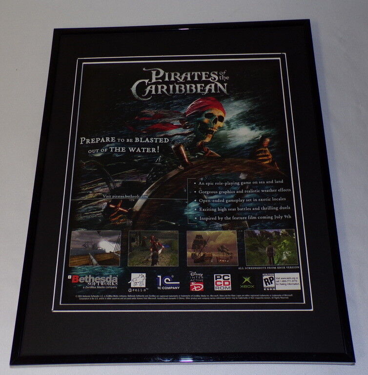 2003 Pirates of the Caribbean XBox Framed 11x14 ORIGINAL Advertisement