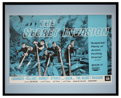 ORIGINAL Vintage 1964 Secret Invasion 16x20 Framed Industry Ad Stewart Granger