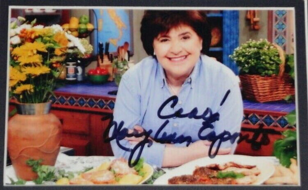 Mary Ann Esposito Signed Framed Photo & Cook Book Cover Display Ciao Italia